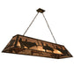 Meyda Lighting Pool Hall 60" 9-Light Antique Copper Island Pendant Light With Silver Mica Shade Glass