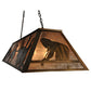 Meyda Lighting Pool Hall 60" 9-Light Antique Copper Island Pendant Light With Silver Mica Shade Glass