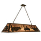Meyda Lighting Pool Hall 60" 9-Light Antique Copper Island Pendant Light With Silver Mica Shade Glass