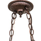 Meyda Lighting Pool Shark 32" 6-Light Mahogany Bronze Island Pendant Light With Multi-Colored Shade Glass