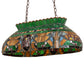 Meyda Lighting Pool Shark 32" 6-Light Mahogany Bronze Island Pendant Light With Multi-Colored Shade Glass