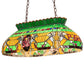 Meyda Lighting Pool Shark 32" 6-Light Mahogany Bronze Island Pendant Light With Multi-Colored Shade Glass