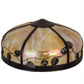 Meyda Lighting Poplar Leaf 18" Craftsman Brown Frame With Beige Iridescent Shade Glass