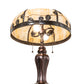 Meyda Lighting Poplar Leaf 24" 2-Light Mahogany Bronze Table Lamp With Beige Iridescent Shade Glass