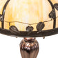 Meyda Lighting Poplar Leaf 24" 2-Light Mahogany Bronze Table Lamp With Beige Iridescent Shade Glass