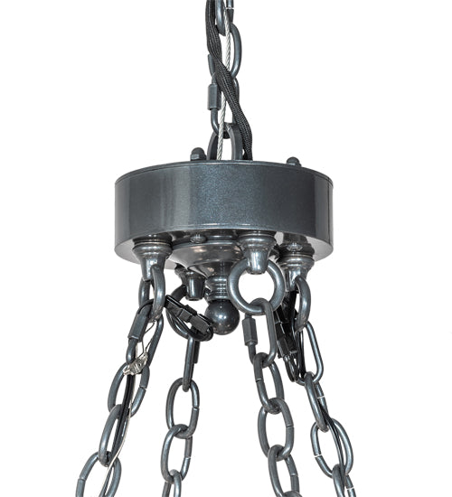 Meyda Lighting Porta 54" 20-Light 2-Tier Charcoal Gray Chandelier With White Statuario Idalight Shade