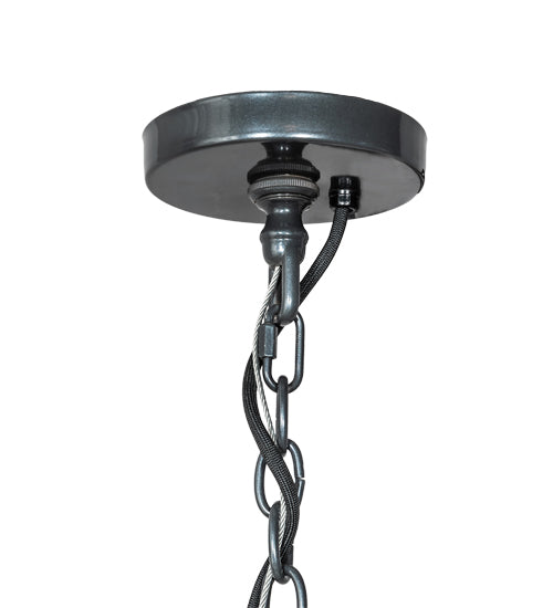 Meyda Lighting Porta 54" 20-Light 2-Tier Charcoal Gray Chandelier With White Statuario Idalight Shade