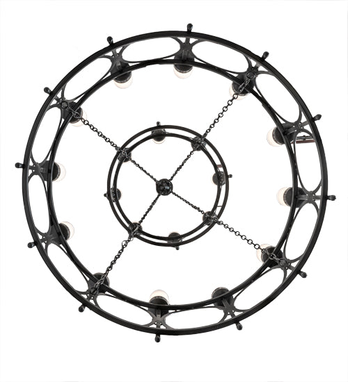 Meyda Lighting Porta 54" 20-Light 2-Tier Charcoal Gray Chandelier With White Statuario Idalight Shade