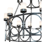 Meyda Lighting Porta 54" 20-Light 2-Tier Charcoal Gray Chandelier With White Statuario Idalight Shade