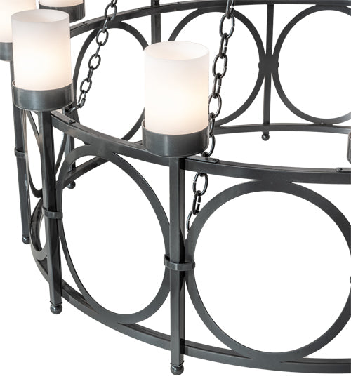 Meyda Lighting Porta 54" 20-Light 2-Tier Charcoal Gray Chandelier With White Statuario Idalight Shade