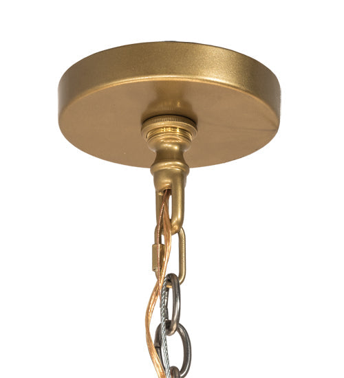 Meyda Lighting Porta 60" 20-Light Gold Metallic Chandelier With White Statuario Idalight Shade Glass
