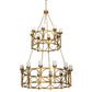 Meyda Lighting Porta 60" 20-Light Gold Metallic Chandelier With White Statuario Idalight Shade Glass