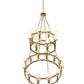 Meyda Lighting Porta 60" 20-Light Gold Metallic Chandelier With White Statuario Idalight Shade Glass