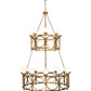 Meyda Lighting Porta 60" 20-Light Gold Metallic Chandelier With White Statuario Idalight Shade Glass