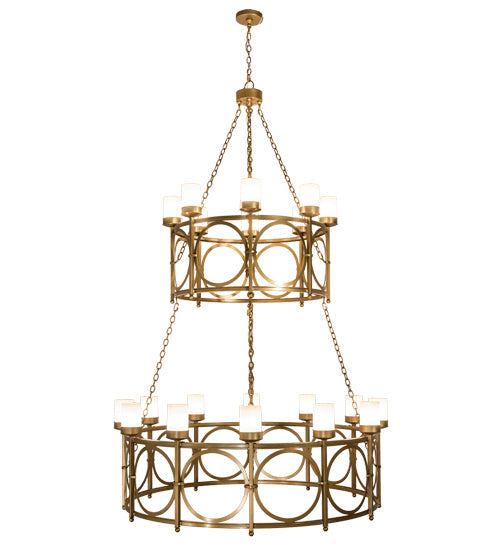 Meyda Lighting Porta 60" 20-Light Gold Metallic Chandelier With White Statuario Idalight Shade Glass