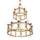 Meyda Lighting Porta 60" 20-Light Gold Metallic Chandelier With White Statuario Idalight Shade Glass