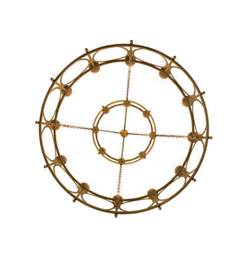 Meyda Lighting Porta 60" 20-Light Gold Metallic Chandelier With White Statuario Idalight Shade Glass