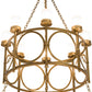 Meyda Lighting Porta 60" 20-Light Gold Metallic Chandelier With White Statuario Idalight Shade Glass