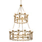 Meyda Lighting Porta 60" 20-Light Gold Metallic Chandelier With White Statuario Idalight Shade Glass