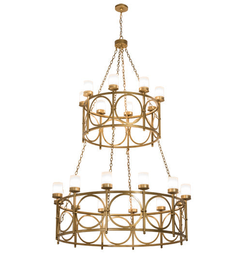 Meyda Lighting Porta 60" 20-Light Gold Metallic Chandelier With White Statuario Idalight Shade Glass