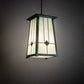 Meyda Lighting Porte Cochere 18"Sq 4-Light Verdigris Pendant Light With Beige Light Shade Glass