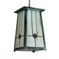 Meyda Lighting Porte Cochere 18"Sq 4-Light Verdigris Pendant Light With Beige Light Shade Glass
