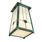 Meyda Lighting Porte Cochere 18"Sq 4-Light Verdigris Pendant Light With Beige Light Shade Glass