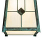 Meyda Lighting Porte Cochere 18"Sq 4-Light Verdigris Pendant Light With Beige Light Shade Glass