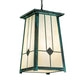 Meyda Lighting Porte Cochere 18"Sq 4-Light Verdigris Pendant Light With Beige Light Shade Glass