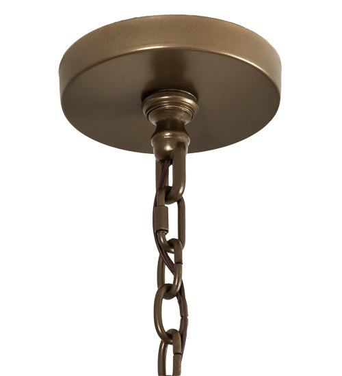 Meyda Lighting Porte Tournante 15" 4-Light Brown Metallic Pendant Light With Ivory Faux Candlelight