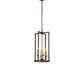 Meyda Lighting Porte Tournante 15" 4-Light Brown Metallic Pendant Light With Ivory Faux Candlelight