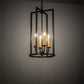 Meyda Lighting Porte Tournante 15" 4-Light Brown Metallic Pendant Light With Ivory Faux Candlelight
