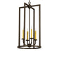 Meyda Lighting Porte Tournante 15" 4-Light Brown Metallic Pendant Light With Ivory Faux Candlelight