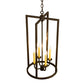 Meyda Lighting Porte Tournante 15" 4-Light Brown Metallic Pendant Light With Ivory Faux Candlelight