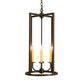 Meyda Lighting Porte Tournante 15" 4-Light Brown Metallic Pendant Light With Ivory Faux Candlelight