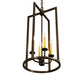 Meyda Lighting Porte Tournante 15" 4-Light Brown Metallic Pendant Light With Ivory Faux Candlelight
