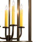 Meyda Lighting Porte Tournante 15" 4-Light Brown Metallic Pendant Light With Ivory Faux Candlelight