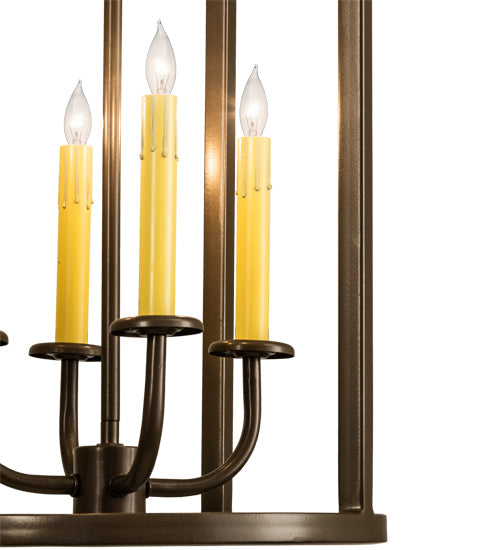 Meyda Lighting Porte Tournante 15" 4-Light Brown Metallic Pendant Light With Ivory Faux Candlelight