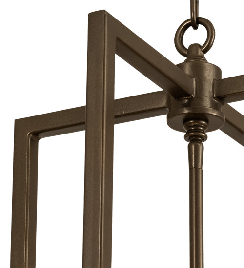 Meyda Lighting Porte Tournante 15" 4-Light Brown Metallic Pendant Light With Ivory Faux Candlelight