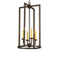 Meyda Lighting Porte Tournante 15" 4-Light Brown Metallic Pendant Light With Ivory Faux Candlelight