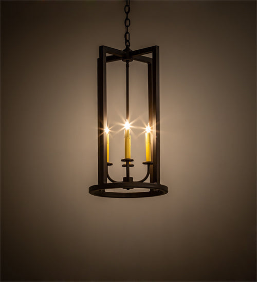 Meyda Lighting Porte Tournante 15" 4-Light Oil Rubbed Bronze Pendant Light With Ivory Faux Candlelight