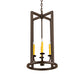 Meyda Lighting Porte Tournante 15" 4-Light Oil Rubbed Bronze Pendant Light With Ivory Faux Candlelight