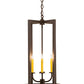 Meyda Lighting Porte Tournante 15" 4-Light Oil Rubbed Bronze Pendant Light With Ivory Faux Candlelight