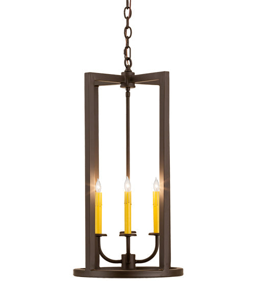 Meyda Lighting Porte Tournante 15" 4-Light Oil Rubbed Bronze Pendant Light With Ivory Faux Candlelight