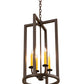 Meyda Lighting Porte Tournante 15" 4-Light Oil Rubbed Bronze Pendant Light With Ivory Faux Candlelight