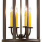 Meyda Lighting Porte Tournante 15" 4-Light Oil Rubbed Bronze Pendant Light With Ivory Faux Candlelight