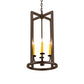 Meyda Lighting Porte Tournante 15" 4-Light Oil Rubbed Bronze Pendant Light With Ivory Faux Candlelight