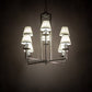 Meyda Lighting Porte Tournante 43" 8-Light Nickel Powder Coat Chandelier Light With White Linen Textrene Shade
