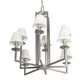 Meyda Lighting Porte Tournante 43" 8-Light Nickel Powder Coat Chandelier Light With White Linen Textrene Shade
