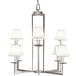 Meyda Lighting Porte Tournante 43" 8-Light Nickel Powder Coat Chandelier Light With White Linen Textrene Shade